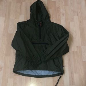 Dark green wind breaker